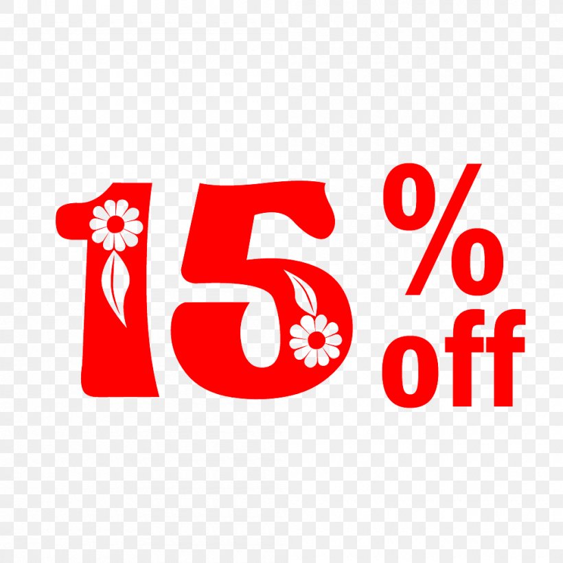 Spring Sale 15% Off Discount Tag., PNG, 1000x1000px, Logo, Area, Brand, Point, Red Download Free