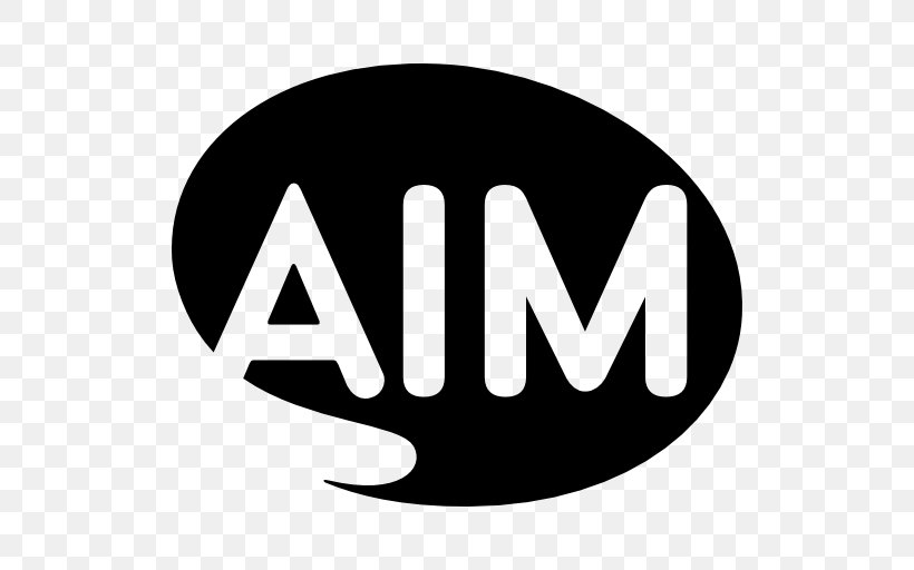 AIM Instant Messaging AOL Yahoo! Messenger Messaging Apps, PNG, 512x512px, Aim, Aol, Aol Mail, Area, Black And White Download Free