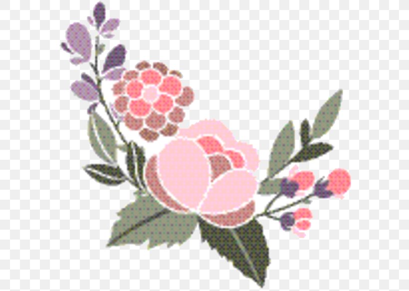 Pink Flower Cartoon, PNG, 600x583px, Floral Design, Art, Botany, Creativity, Embroidery Download Free