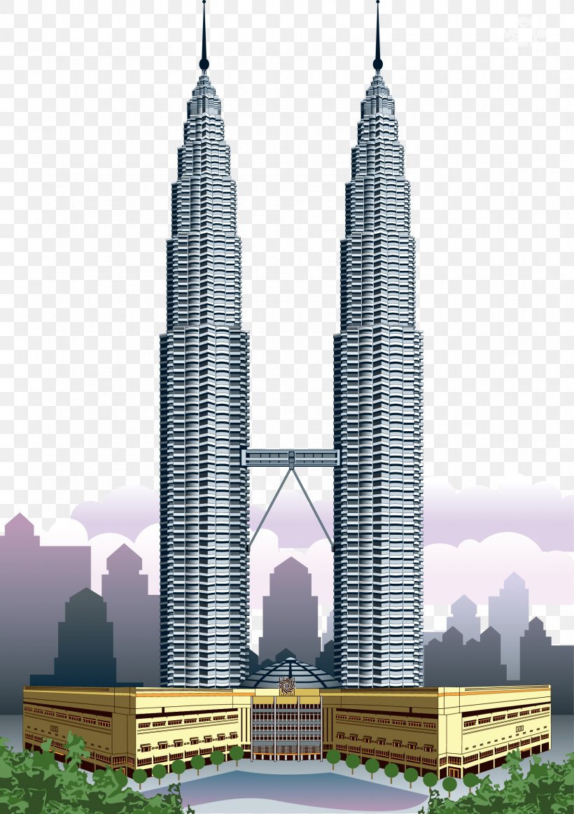 Petronas Towers Kuala Lumpur City Centre Burj Khalifa World Trade Center, PNG, 1688x2396px, Petronas Towers, Building, Burj Khalifa, City, Elevation Download Free
