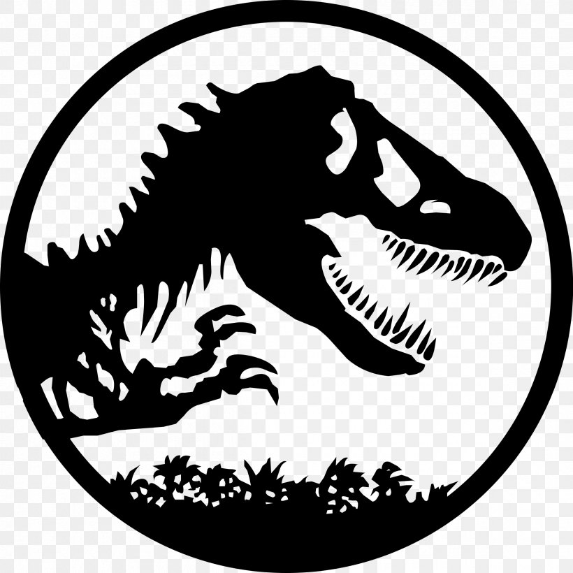 YouTube Jurassic Park Logo Drawing, PNG, 2400x2400px, Youtube, Artwork, Black And White, Dinosaur, Drawing Download Free