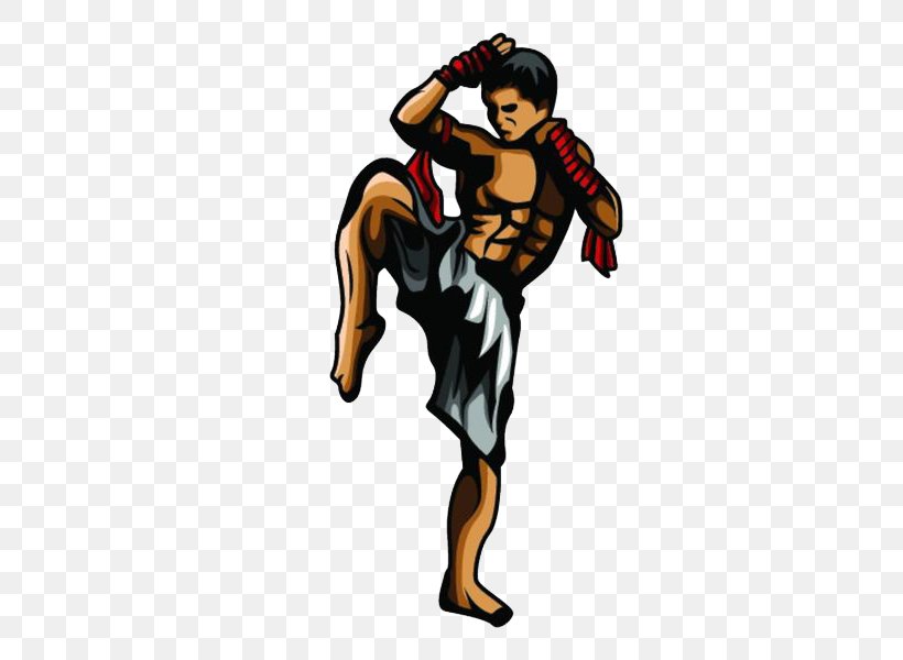 Kickboxing Muay Thai, PNG, 528x600px, Kickboxing, Art, Boxing, Cartoon, Combat Download Free