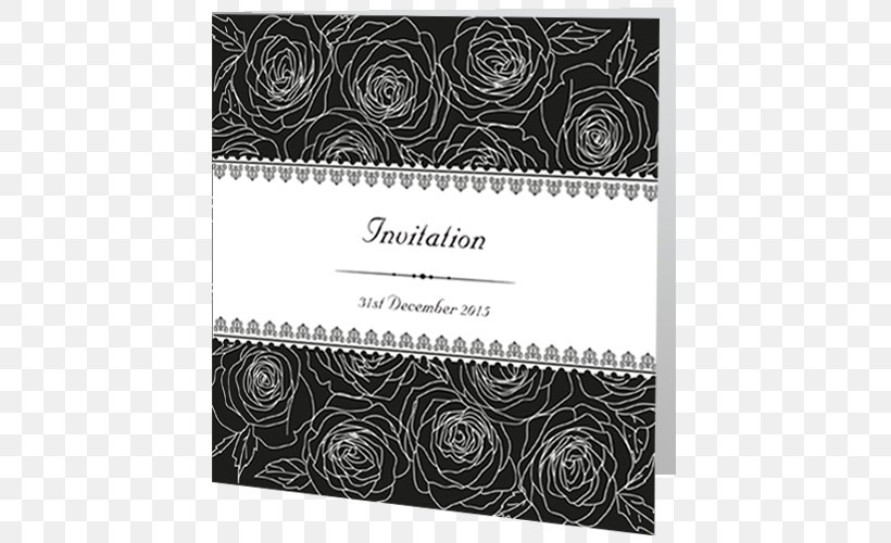 Wedding Invitation Floral Design Pattern, PNG, 500x500px, Wedding Invitation, Black, Black And White, Black M, Brand Download Free