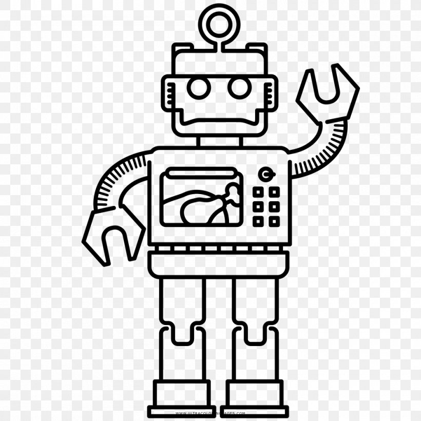 Robot Coloring Book Drawing Automaton, PNG, 1000x1000px, Robot, Area, Automation, Automaton, Black And White Download Free