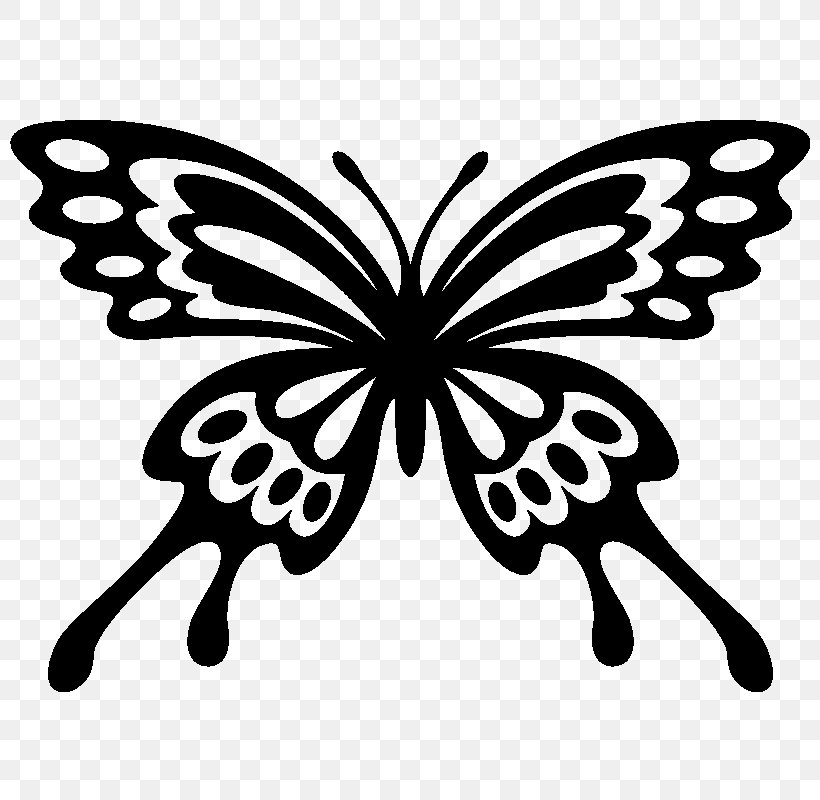 Monarch Butterfly Sticker Wall Decal Paint Clip Art, PNG, 800x800px, Monarch Butterfly, Arthropod, Black And White, Brush Footed Butterfly, Butterfly Download Free