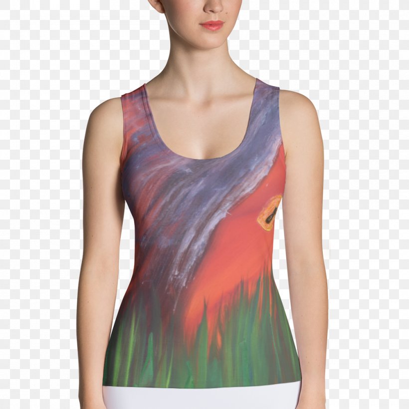 T-shirt Sleeveless Shirt Top Clothing Woman, PNG, 1000x1000px, Watercolor, Cartoon, Flower, Frame, Heart Download Free