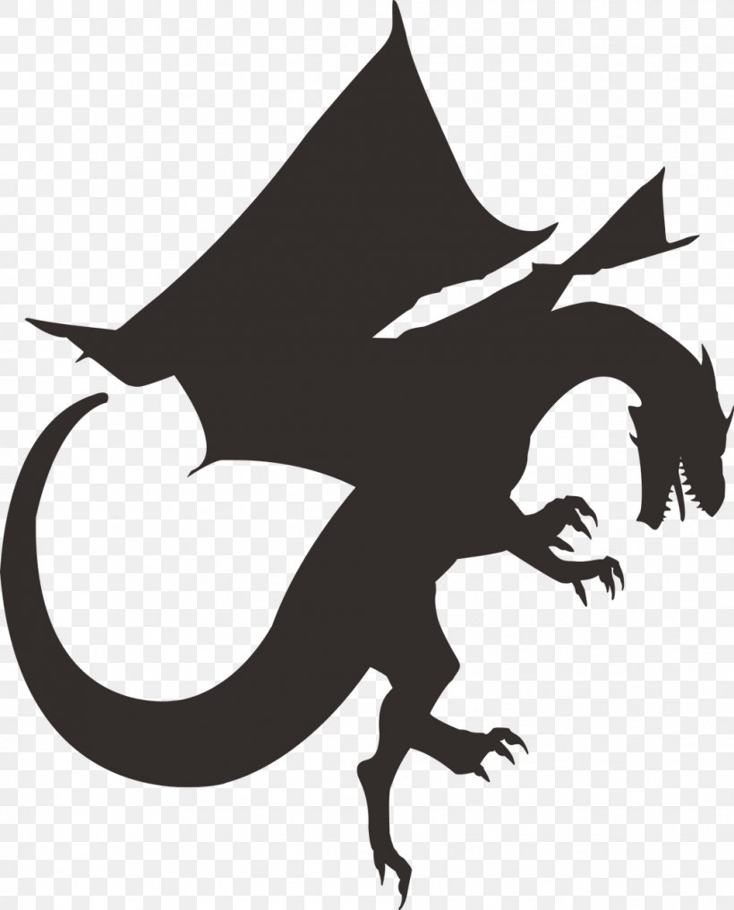 Dragon Silhouette Clip Art, PNG, 1033x1280px, Dragon, Art, Black And White, Chinese Dragon, Fictional Character Download Free