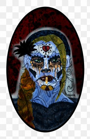 Mourning - Stained Glass Skull PNG