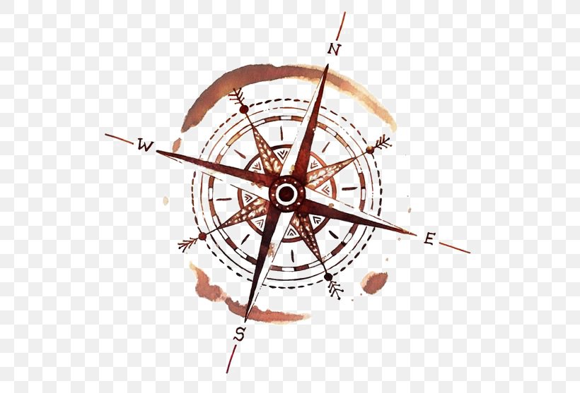 Compass Rose Tattoo Ink Wind Rose, PNG, 564x557px, Compass Rose, Body Modification, Clock, Compass, Drawing Download Free