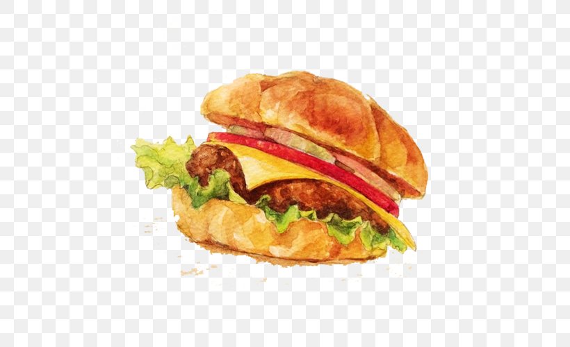 Hamburger Breakfast Sandwich Cheeseburger Fast Food Buffalo Burger, PNG, 500x500px, Hamburger, American Food, Blt, Bread, Breakfast Download Free