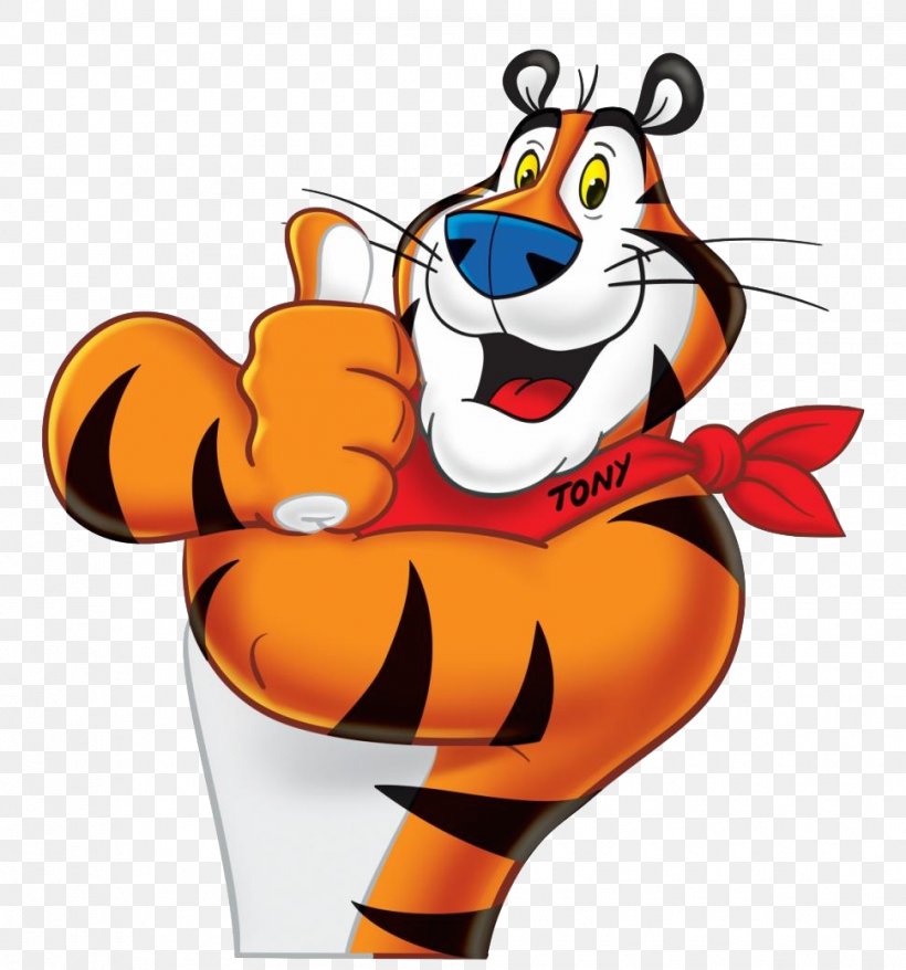 Frosted Flakes Tony The Tiger Breakfast Cereal Kellogg's, PNG, 970x1039px, Frosted Flakes, Art, Breakfast Cereal, Carnivoran, Cartoon Download Free