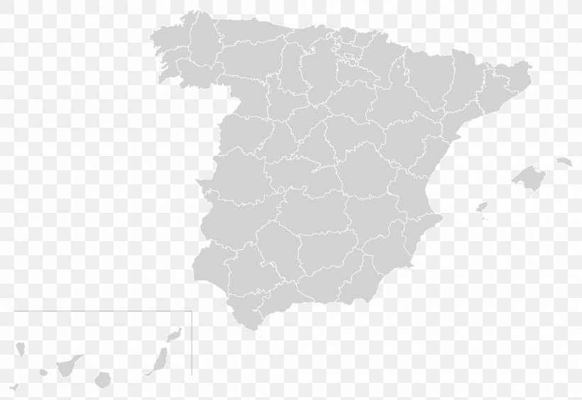 Provinces Of Spain Blank Map Wikimedia Commons, PNG, 2000x1378px, Spain, Autonomous Communities Of Spain, Black And White, Blank Map, Border Download Free
