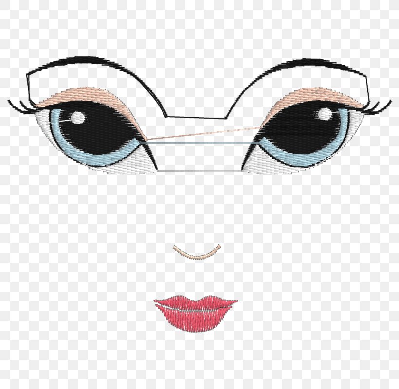 Eyebrow Doll Embroidery Glasses, PNG, 800x800px, Watercolor, Cartoon, Flower, Frame, Heart Download Free
