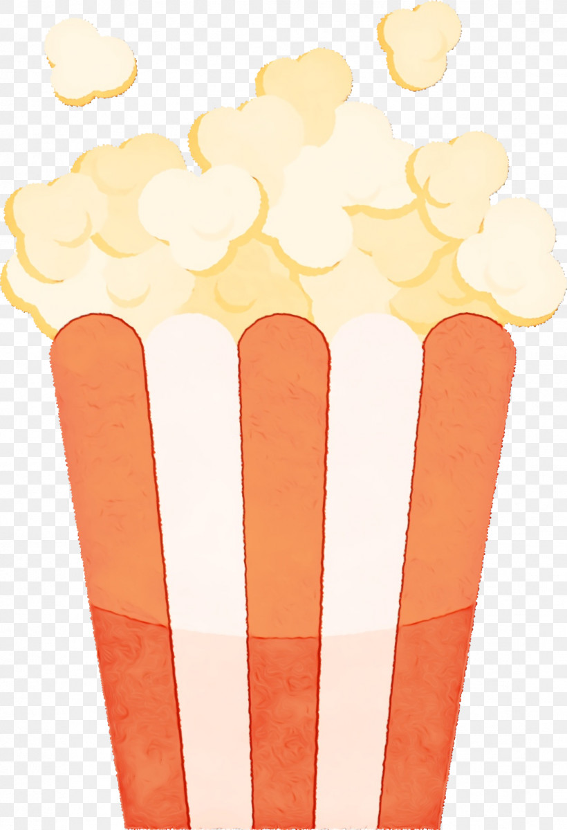 Popcorn, PNG, 1094x1600px, Watercolor, Cone, Ice Cream Cone, Meter, Paint Download Free