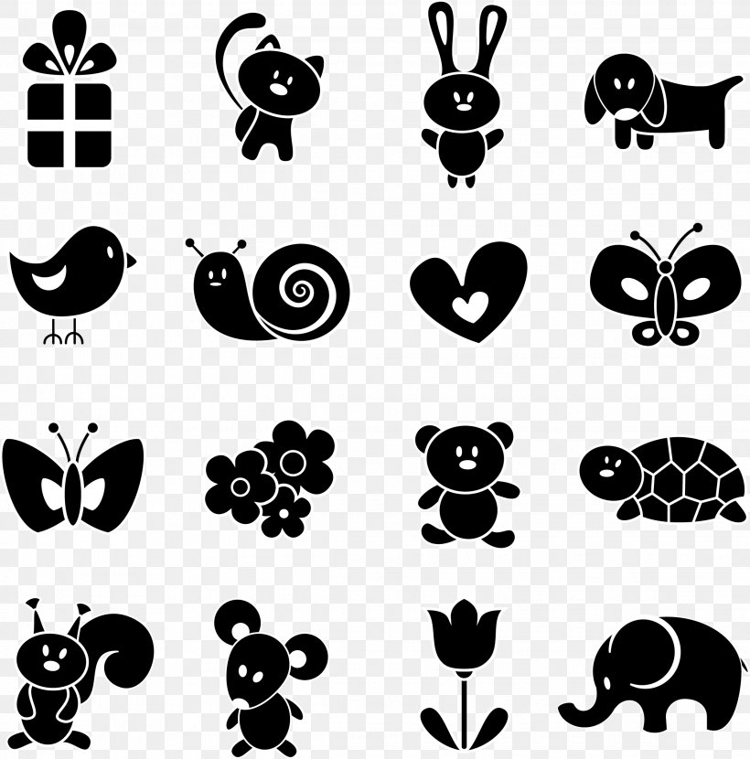 Silhouette Animal Cuteness Clip Art, PNG, 2273x2302px, Silhouette, Animal, Black And White, Cartoon, Child Download Free