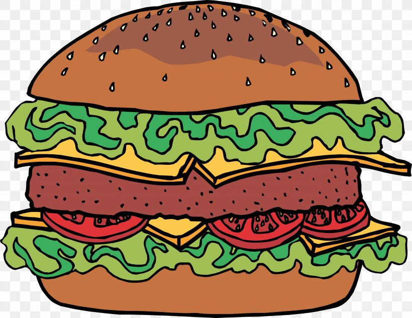 Junk Food Cartoon, PNG, 4284x3309px, Cheeseburger, American Food, Breakfast Sandwich, Bun, Burger King Premium Burgers Download Free
