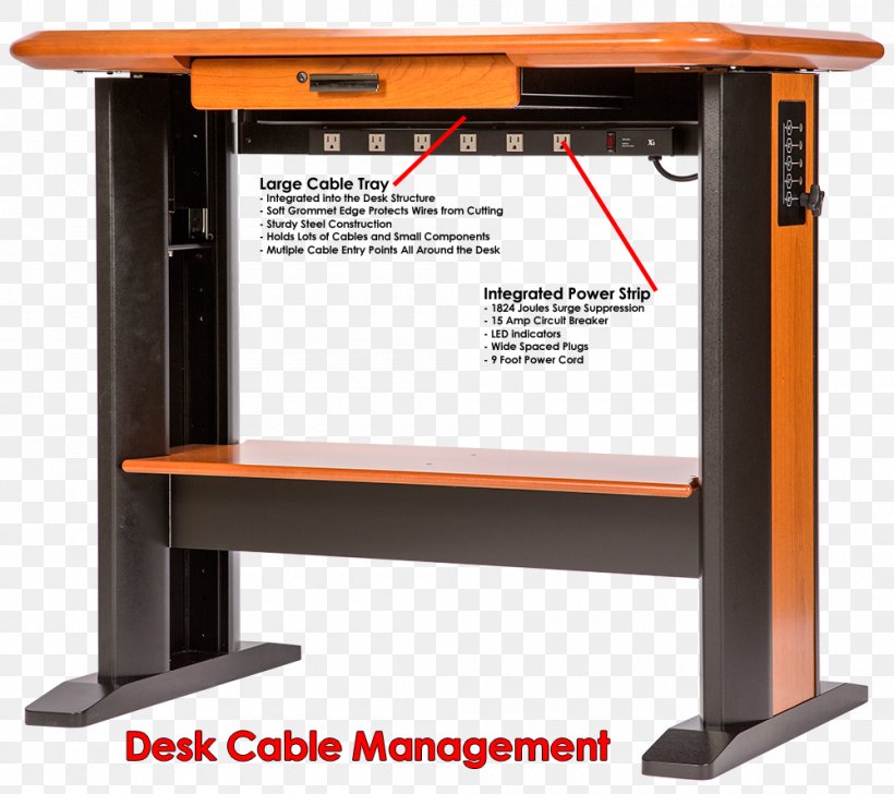 Standing Desk Computer Desk, PNG, 1000x889px, Desk, Cable Management, Computer, Computer Desk, Electricity Download Free