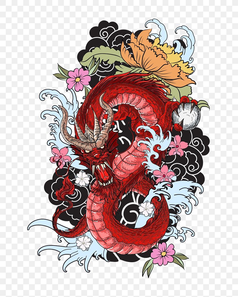 Tattoo Colouring Book Dragon Drawing, PNG, 725x1024px, Tattoo Colouring Book, Art, Chinese Dragon, Coloring Book, Dragon Download Free