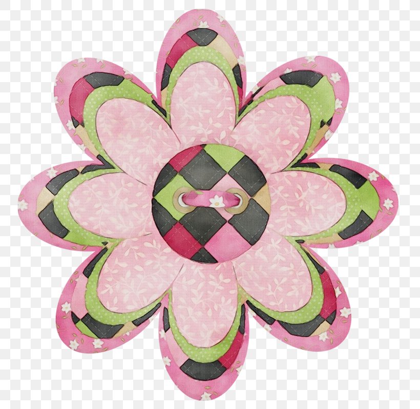 Pink Green Petal Pattern Flower, PNG, 800x797px, Watercolor, Flower, Green, Magenta, Paint Download Free