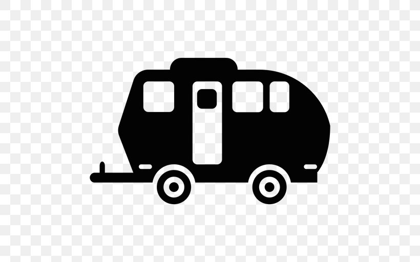 Caravan Clip Art Vector Graphics Campervans Trailer, PNG, 512x512px, Caravan, Area, Automotive Design, Black, Black And White Download Free