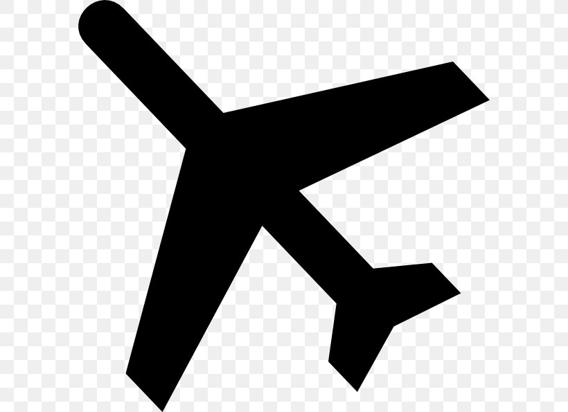 Airplane Clip Art, PNG, 594x595px, Airplane, Air Travel, Aircraft, Black, Black And White Download Free