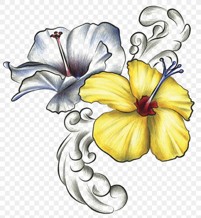 Hawaiian Hibiscus Drawing Rosemallows Flower, PNG, 1950x2120px, Hawaii, Art, Colored Pencil, Coloring Book, Cut Flowers Download Free