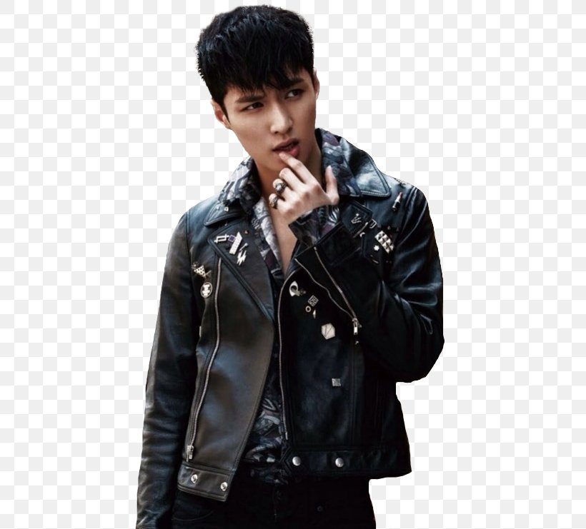 Leather Jacket Yixing Zhang EXO Don't Mess Up My Tempo, PNG, 446x741px, Leather Jacket, Clothing, Coat, Exo, Fashion Download Free