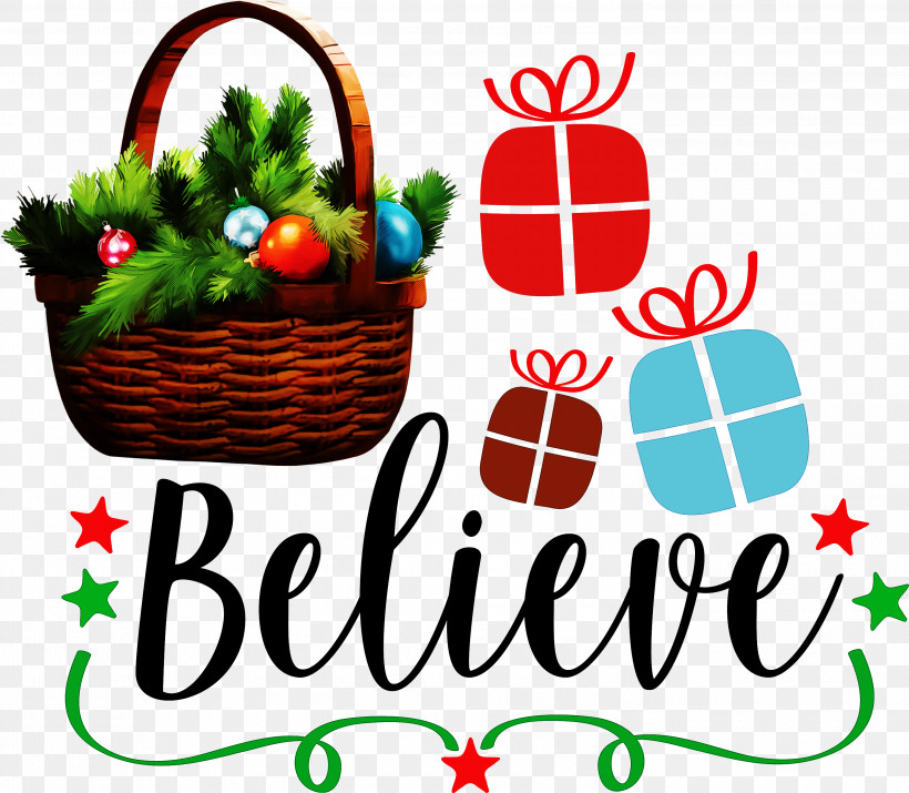 Believe Santa Christmas, PNG, 2999x2615px, Believe, Basket, Christmas, Christmas Day, Christmas Gift Download Free