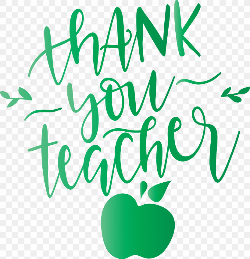 Teachers Day Thank You, PNG, 2899x3000px, Teachers Day, Biology, Green, Happiness, Leaf Download Free