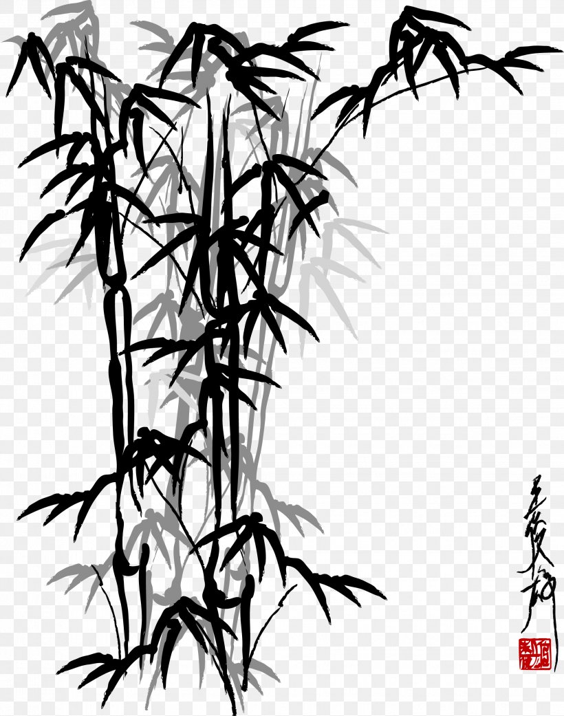 Bamboo Painting Drawing Chinese Painting, PNG, 2269x2881px, Bamboo, Bamboo Painting, Black And White, Branch, Brush Download Free