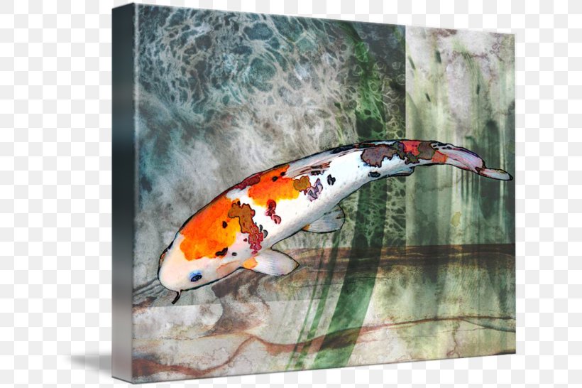 Taisho Sanshoku Fish Pond Gallery Wrap Canvas, PNG, 650x546px, Taisho Sanshoku, Abstraction, Art, Canvas, Fauna Download Free