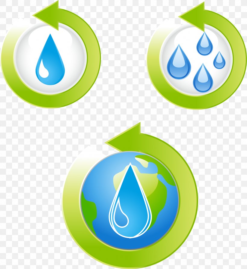 Water Circulation Water Conservation Vector Material, PNG, 1832x1996px, Symbol, Area, Clip Art, Drop, Green Download Free