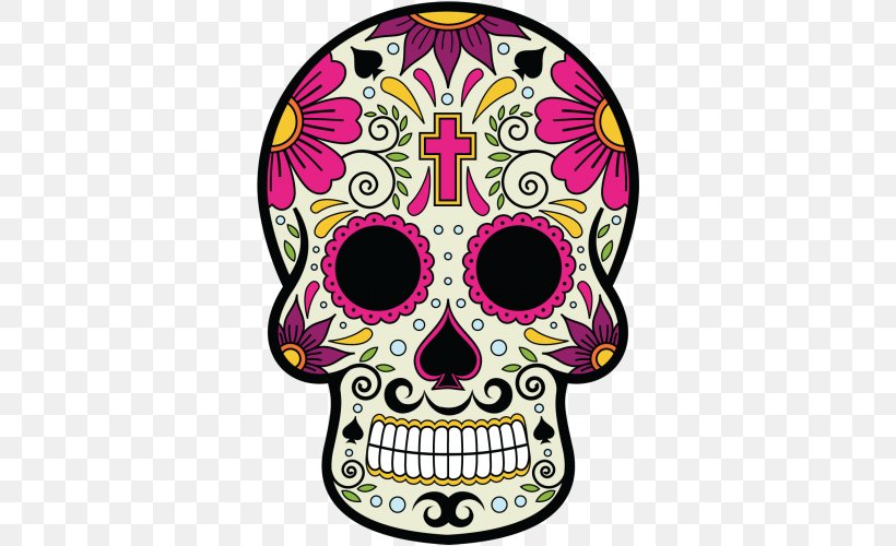 Calavera Mexico Mexican Cuisine Skull And Crossbones, PNG, 500x500px, Calavera, Bone, Day Of The Dead, Death, Fiestas Patrias Download Free