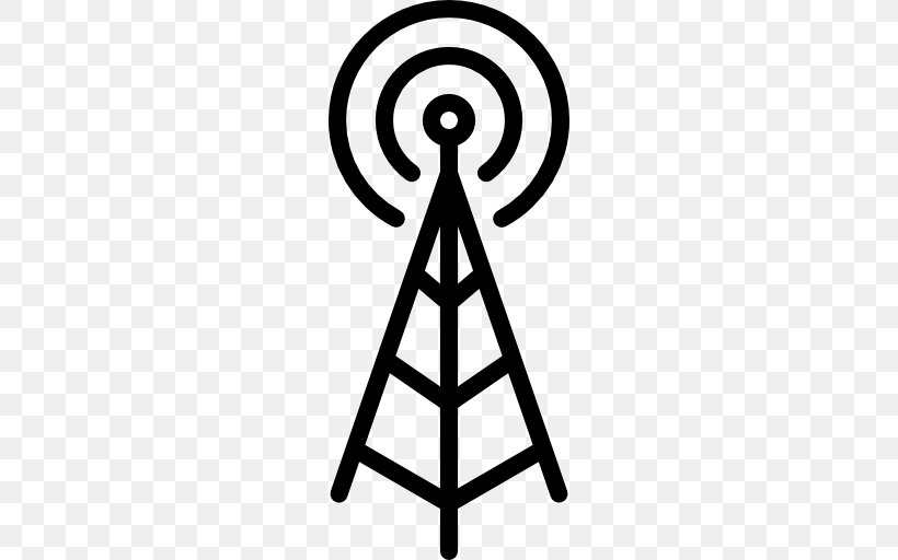 Aerials Telecommunications Tower Radio, PNG, 512x512px, Aerials, Area, Black And White, Broadcasting, Internet Download Free