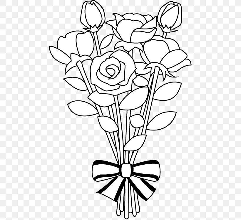 Flower Bouquet Drawing Clip Art Png 486x747px Flower Bouquet Area Art Black And White Bride Download