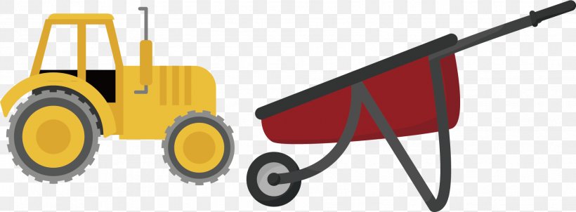 Tractor Yellow Agriculture Euclidean Vector, PNG, 1919x708px, Tractor, Agricultural Machinery, Agriculture, Brand, Diesel Fuel Download Free