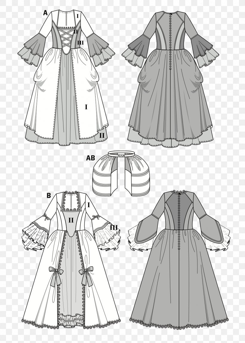 Middle Ages Dress Burda Style Costume Pattern, PNG, 1286x1800px, Watercolor, Cartoon, Flower, Frame, Heart Download Free