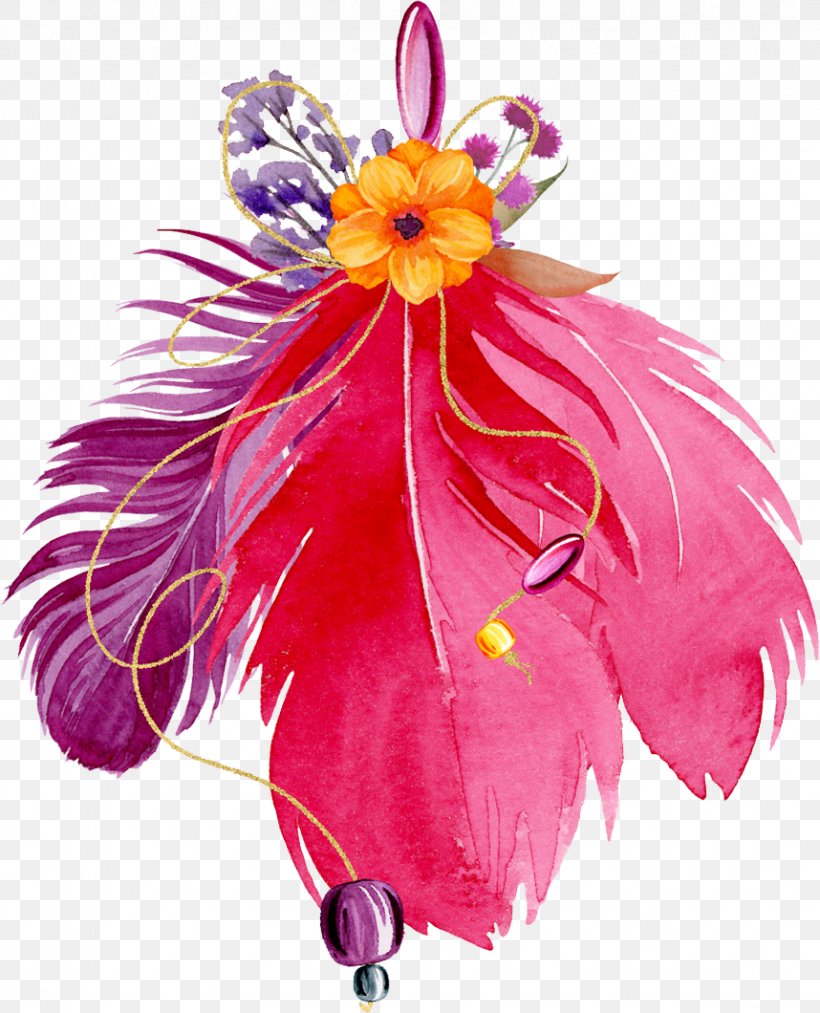 Bird Feather Flower, PNG, 858x1060px, Bird, Color, Cut Flowers, Feather, Floral Design Download Free