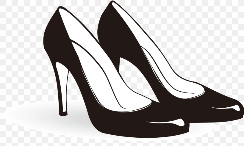 Shoe High-heeled Footwear Sneakers Clip Art, PNG, 1772x1063px, Shoe, Ballet Flat, Basic Pump, Black, Black And White Download Free