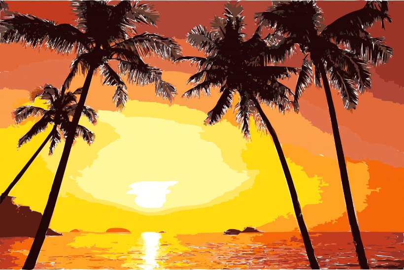 Sunset Arecaceae Silhouette Clip Art, PNG, 2400x1606px, Sunset, Arecaceae, Arecales, Beach, Borassus Flabellifer Download Free