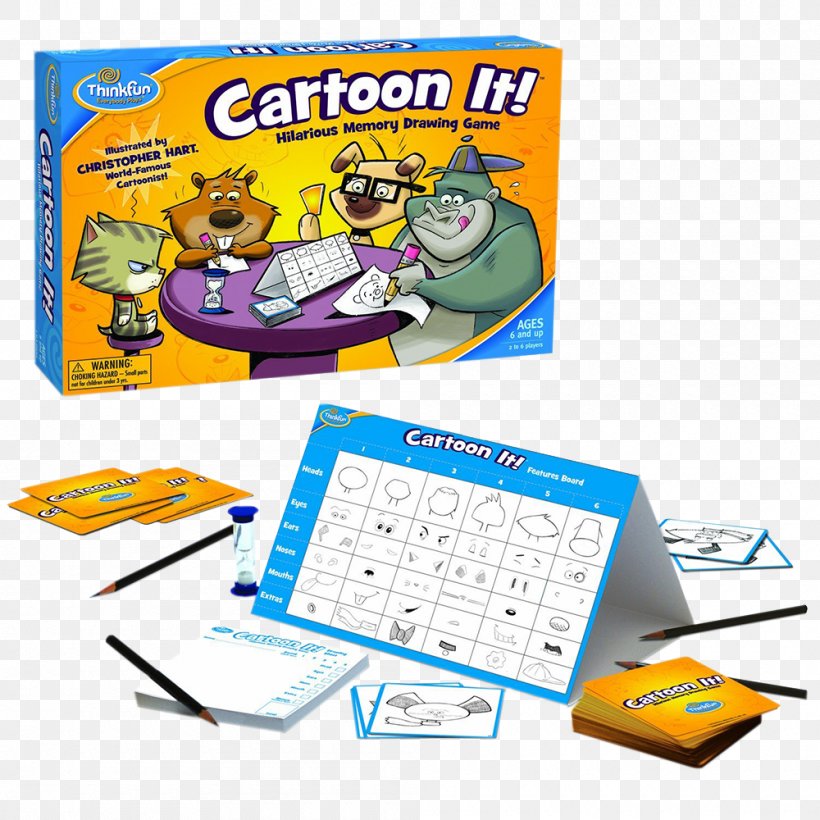 ThinkFun Board Game Drawing Puzzle, PNG, 1000x1000px, Thinkfun, Board Game, Brand, Card Game, Cartoon Download Free