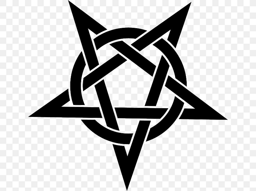 Pentagram Pentacle Symbol Wicca Clip Art, PNG, 640x611px, Pentagram, Black And White, Brand, Classical Element, Drawing Download Free