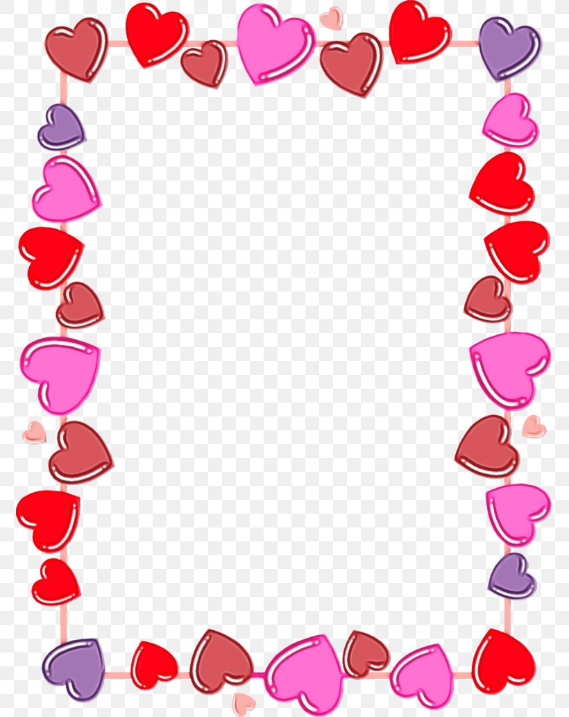 Valentines Day Border, PNG, 773x1033px, Heart, Document, Love, Magenta, Material Property Download Free