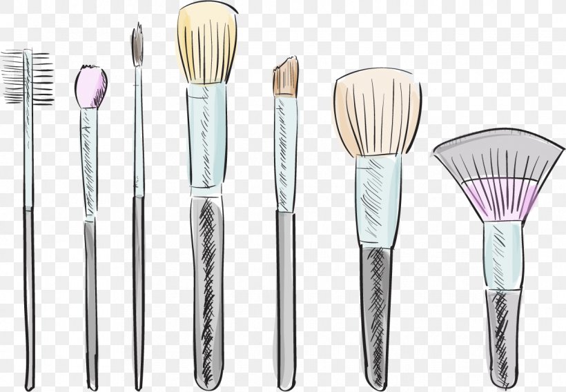 Makeup Brush Cosmetics Drawing Illustration, PNG, 1194x828px, Makeup Brush, Brush, Cartoon, Cosmetics, Drawing Download Free