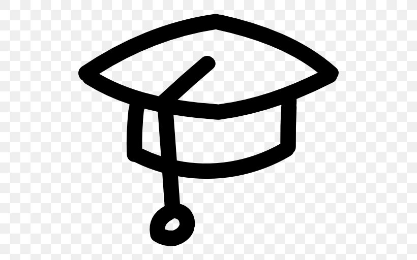 Square Academic Cap Graduation Ceremony Clip Art, PNG, 512x512px, Square Academic Cap, Academic Degree, Black And White, Cap, Drawing Download Free
