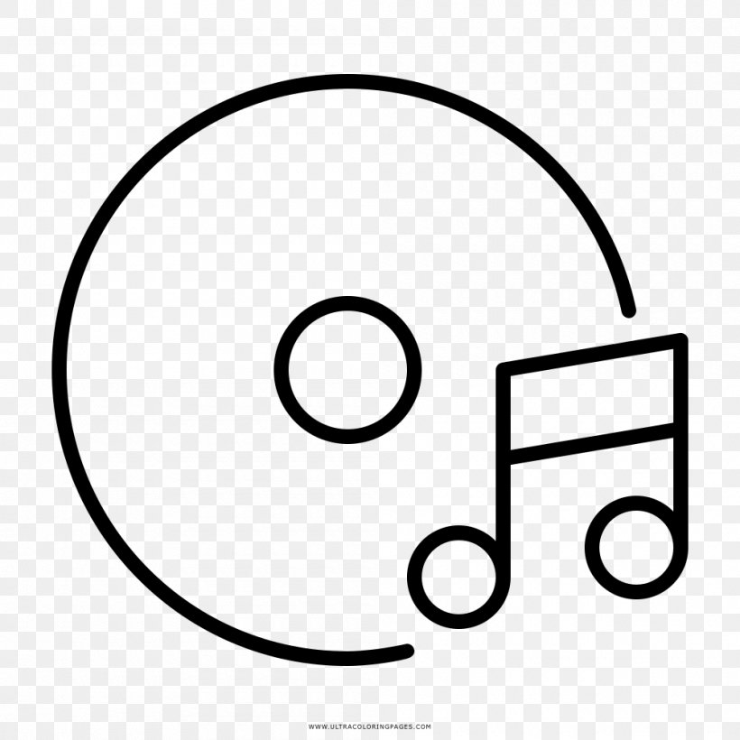 Compact Disc Drawing Coloring Book CD Player, PNG, 1000x1000px, Compact Disc, Area, Black And White, Brand, Cd Player Download Free