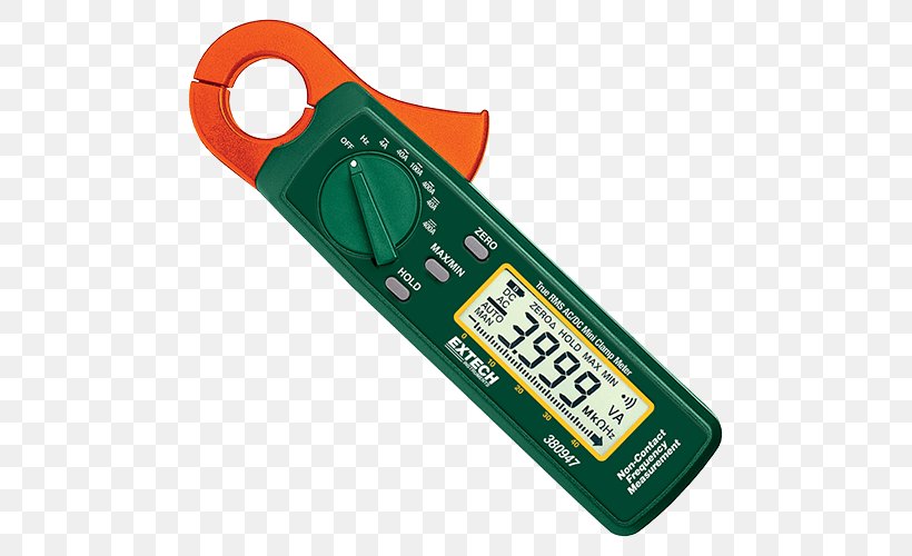 Current Clamp Extech Instruments Electronic Test Equipment True RMS Converter Alternating Current, PNG, 500x500px, Current Clamp, Acdc Receiver Design, Alternating Current, Direct Current, Electric Current Download Free