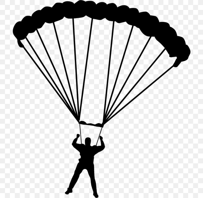 Parachute Parachuting Drawing Paratrooper, PNG, 800x800px, Parachute, Black And White, Drawing, Monochrome, Monochrome Photography Download Free