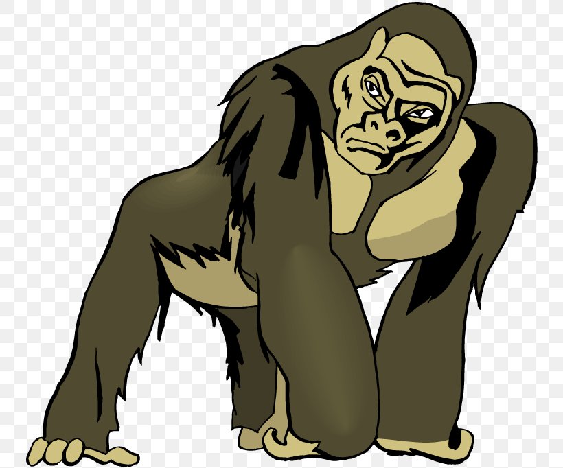 Ape Gorilla Clip Art, PNG, 750x682px, Ape, Big Cats, Carnivoran, Cat Like Mammal, Computer Download Free