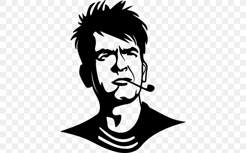 Charlie Sheen Two And A Half Men, PNG, 512x512px, Charlie Sheen, Actor, Art, Artwork, Black Download Free